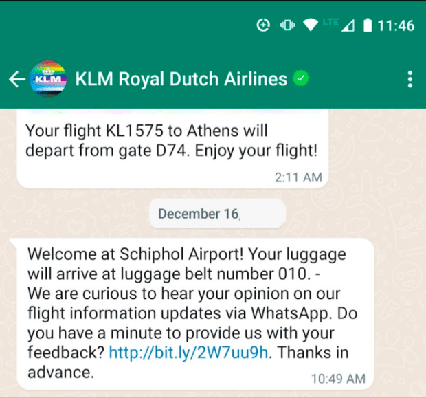 به‌روزرسانی‌های لحظه‌ای پرواز KLM Royal Dutch Airlines