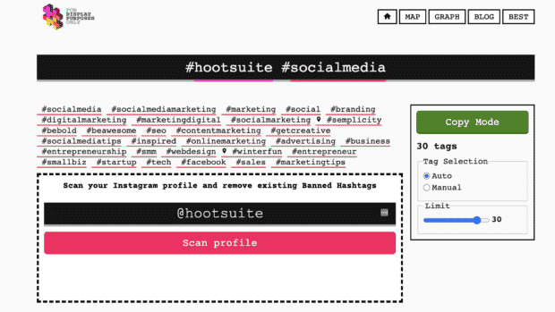 پیشنهادات هشتگ با استفاده از #hootsuite و #رسانه های اجتماعی