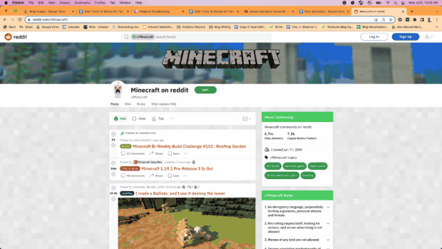 Reddit subreddit Minecraft