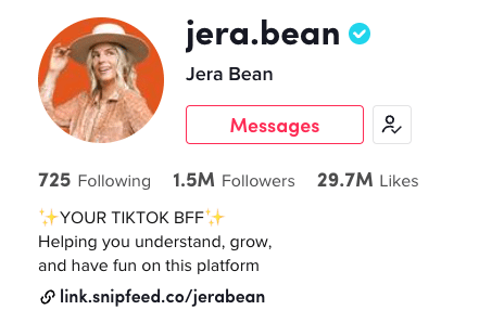 Jera Bean TikTok BFF شما [tiktok bio example]