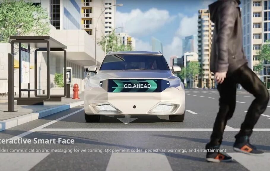 ایده هیوندای از خودروهای آینده؛  از طریق صفحه شیشه جلو برای رهگذران پیام ارسال کنید
