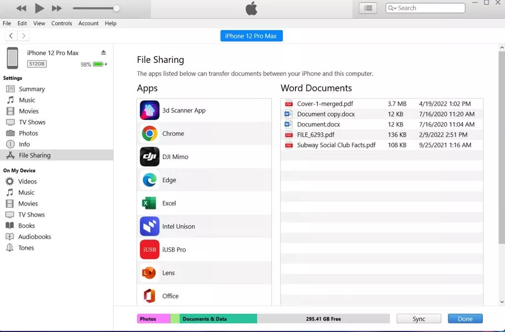 انتقال فایل ها از آیفون به کامپیوتر با استفاده از iTunes